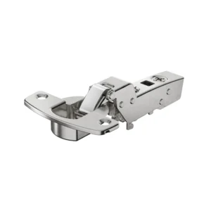 Bisagra superacodada para puertas gruesas Sensys, grosores de puerta hasta 32 mm, con amortiguación integrada (Sensys 8631i), Niquelado, Arremetido, Ángulo de apertura 95°, TH-esquema de taladrado 52 x 5,5 mm, montaje con tirafondos
