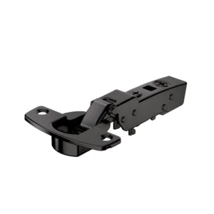 Bisagra acodada para puertas gruesas Sensys, grosores de puerta hasta 32 mm, con amortiguación integrada (Sensys 8631i), obsidian black, Semisolapado, Ángulo de apertura 95°, TH-esquema de taladrado 52 x 5,5 mm, montaje con tirafondos