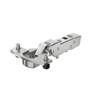 Bisagra acodada para puertas gruesas Sensys, grosores de puerta hasta 32 mm, con amortiguación integrada (Sensys 8631i), Niquelado, Semisolapado, Ángulo de apertura 95°, TH-esquema de taladrado 52 x 5,5 mm, con tacos expandibles (ø 10 x 11)