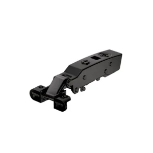 Bisagra recta para marco de aluminio Sensys, hasta 32 mm de grosor de puerta, con amortiguación integrada (Sensys 8631i), obsidian black, Solapado, Ángulo de apertura 95°, montaje con tirafondos
