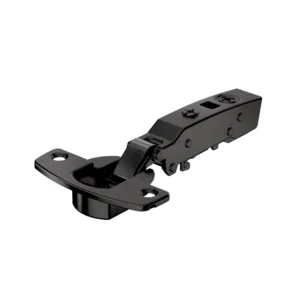 Bisagra recta para puertas gruesas Sensys, grosores de puerta hasta 32 mm, con amortiguación integrada (Sensys 8631i), obsidian black, Solapado, Ángulo de apertura 95°, TH-esquema de taladrado 52 x 5,5 mm, montaje con tirafondos