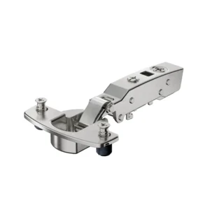Bisagra recta para puertas gruesas Sensys, grosores de puerta hasta 32 mm, con amortiguación integrada (Sensys 8631i), Niquelado, Solapado, Ángulo de apertura 95°, TH-esquema de taladrado 52 x 5,5 mm, con tacos expandibles (ø 10 x 11)