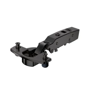 Bisagra recta para puertas gruesas Sensys, grosores de puerta hasta 32 mm, con amortiguación integrada (Sensys 8631i), obsidian black, Solapado, Ángulo de apertura 95°, TH-esquema de taladrado 52 x 5,5 mm, con tacos expandibles (ø 10 x 11)