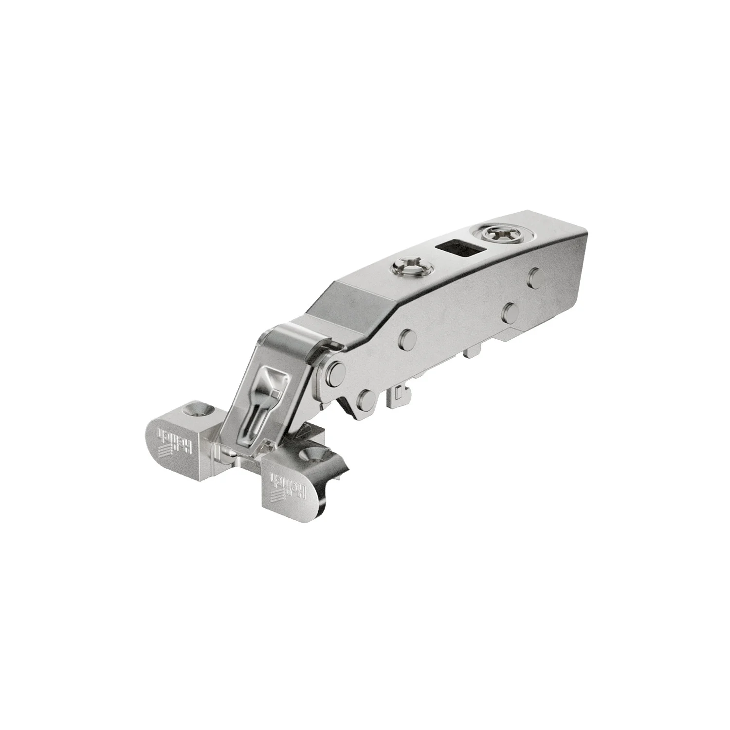 Bisagra recta para marco de aluminio Sensys con amortiguación integrada (Sensys 8638i), Niquelado, Solapado, Ángulo de apertura 95°, montaje con tirafondos