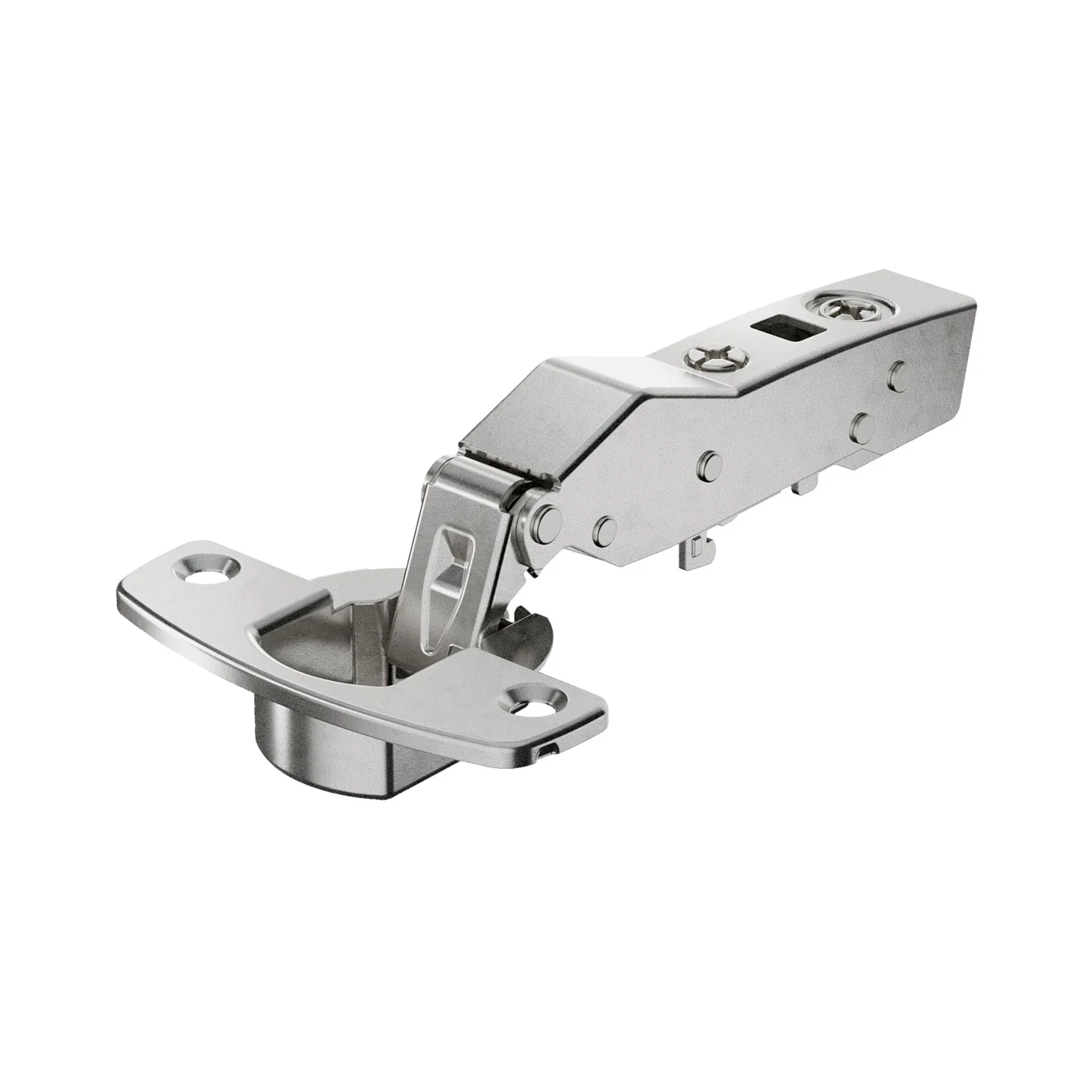 Sensys 8639i W30 con amortiguación integrada (Sensys 8639i W20), Niquelado, Solapado, Ángulo de apertura 95°, TH-esquema de taladrado 52 x 5,5 mm, montaje con tirafondos