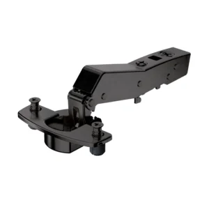 Bisagra recta de librillo angular Sensys W45 sin cierre automático (Sensys 8669 W45), obsidian black, Solapado, Ángulo de apertura 95°, TH-esquema de taladrado 52 x 5,5 mm, con tacos expandibles (ø 10 x 11)