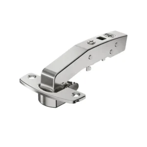 Bisagra superacodada de librillo angular Sensys W90 con amortiguación integrada (Sensys 8639i W90), Niquelado, Arremetido, Ángulo de apertura 95°, TH-esquema de taladrado 52 x 5,5 mm, montaje con tirafondos