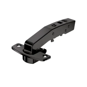 Bisagra superacodada de librillo angular Sensys W90 con amortiguación integrada (Sensys 8639i W90), obsidian black, Arremetido, Ángulo de apertura 95°, TH-esquema de taladrado 52 x 5,5 mm, montaje con tirafondos