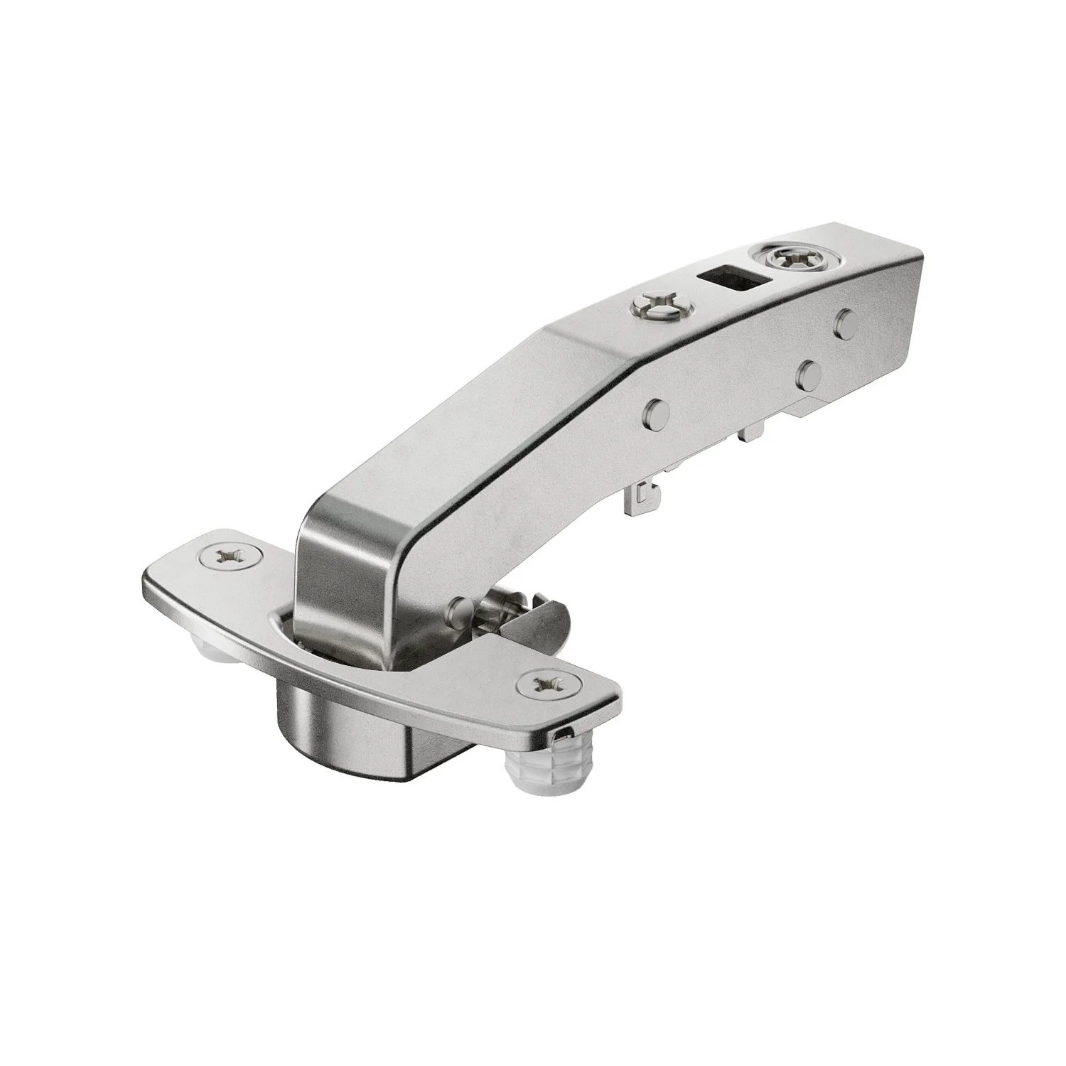Bisagra superacodada de librillo angular Sensys W90 con amortiguación integrada (Sensys 8639i W90), Niquelado, Arremetido, Ángulo de apertura 95°, TS-esquema de taladrado 48 x 6 mm, montaje directo (ø 10 x 11)