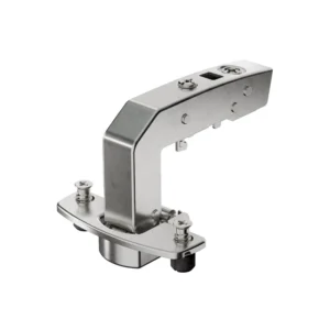 Bisagra recta de librillo angular Sensys W90 con amortiguación integrada (Sensys 8639i W90), Niquelado, Solapado, Ángulo de apertura 95°, TH-esquema de taladrado 52 x 5,5 mm, con tacos expandibles (ø 10 x 11)