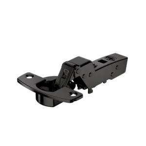 Bisagra superacodada Sensys 110° con amortiguación integrada (Sensys 8645i), obsidian black, Arremetido, Ángulo de apertura 110°, TH-esquema de taladros 52 x 5,5 mm, montaje con tirafondos