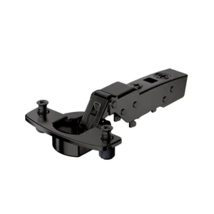 Bisagra acodada Sensys 110° sin cierre automático (Sensys 8675), obsidian black, Semisolapado, Ángulo de apertura 110°, TH-esquema de taladros 52 x 5,5 mm, con tacos expandibles (ø 10 x 11)