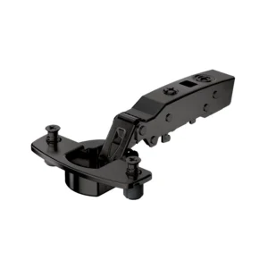 Bisagra recta Sensys 110° con amortiguación integrada (Sensys 8645i), obsidian black, Solapado, Ángulo de apertura 110°, TH-esquema de taladros 52 x 5,5 mm, con tacos expandibles (ø 10 x 11)