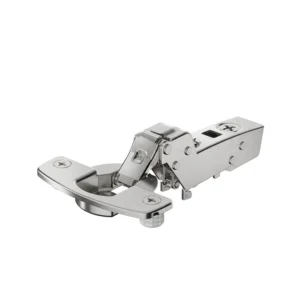 Bisagra superacodada para puerta delgada Sensys, grosor de puerta a partir de 10 mm, con amortiguación integrada (Sensys 8646i), Niquelado, Arremetido, Ángulo de apertura 110°, TH-esquema de taladrado 52 x 5,5 mm, montaje directo (ø 10 x 8)