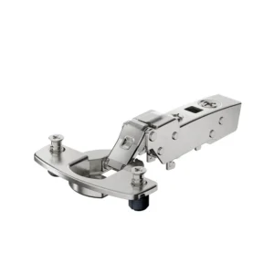 Bisagra acodada para puerta delgada Sensys, grosor de puerta a partir de 10 mm, con amortiguación integrada (Sensys 8646i), Niquelado, Semisolapado, Ángulo de apertura 110°, TH-esquema de taladrado 52 x 5,5 mm, con tacos expandibles (ø 10 x 8)