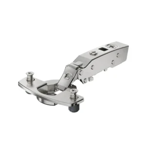 Bisagra recta para puerta delgada Sensys, grosor de puerta a partir de 10 mm, con amortiguación integrada (Sensys 8646i), Niquelado, Solapado, Ángulo de apertura 110°, TH-esquema de taladrado 52 x 5,5 mm, con tacos expandibles (ø 10 x 8)