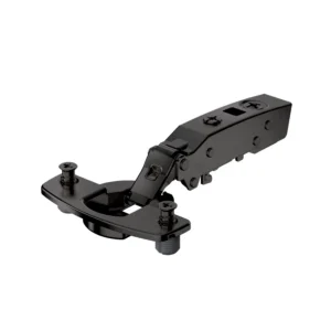 Bisagra recta para puerta delgada Sensys, grosor de puerta a partir de 10 mm, sin cierre automático (Sensys 8676), obsidian black, Solapado, Ángulo de apertura 110°, TH-esquema de taladrado 52 x 5,5 mm, con tacos expandibles (ø 10 x 8)