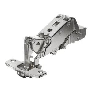 Bisagra recta de gran ángulo Sensys, con resalte cero, con amortiguación integrada (Sensys 8657i), Niquelado, Solapado, Ángulo de apertura 165°, TH-esquema de taladrado 52 x 5,5 mm, montaje con tirafondos