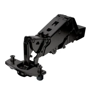 Bisagra recta de gran ángulo Sensys, con resalte cero, con amortiguación integrada (Sensys 8657i), obsidian black, Solapado, Ángulo de apertura 165°, TH-esquema de taladrado 52 x 5,5 mm, con tacos expandibles (ø 10 x 11)