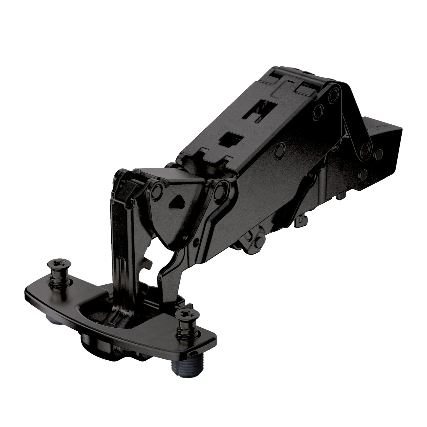 Bisagra recta de gran ángulo Sensys, con resalte cero, con amortiguación integrada (Sensys 8657i), obsidian black, Solapado, Ángulo de apertura 165°, TH-esquema de taladrado 52 x 5,5 mm, con tacos expandibles (ø 10 x 11)