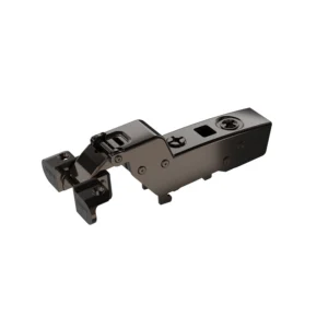 Bisagra superacodada para marco de aluminio Sensys, hasta 32 mm de grosor de puerta, sin cierre automático (Sensys 8661), obsidian black, Arremetido, Ángulo de apertura 95°, montaje con tirafondos