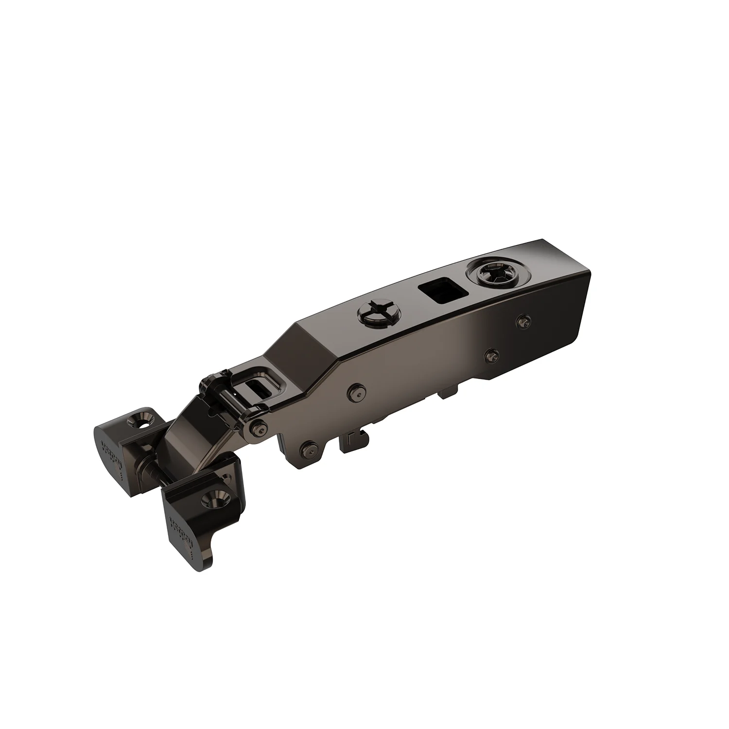 Bisagra recta para marco de aluminio Sensys, hasta 32 mm de grosor de puerta, sin cierre automático (Sensys 8661), obsidian black, Solapado, Ángulo de apertura 95°, montaje con tirafondos