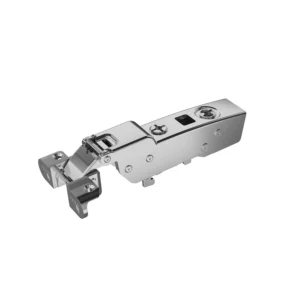 Bisagra acodada para marco de aluminio Sensys, hasta 32 mm de grosor de puerta, sin cierre automático (Sensys 8661), Niquelado, Semisolapado, Ángulo de apertura 95°, montaje con tirafondos