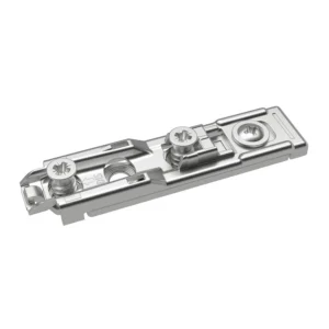 Suplemento recto con Ajuste de altura directo, Niquelado, Hilera de taladros 20 x 32 mm, con tornillos euro (para taladro ø 5 x 12 mm), calce 1.5 mm