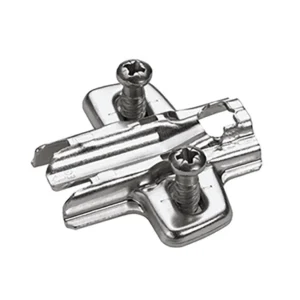 Suplemento de avión con Ajuste de altura agujeros longitudinales, Niquelado, Hilera de taladros 37 x 32 mm, con tornillos euro (para taladro ø 5 x 12 mm), calce 0.0 mm