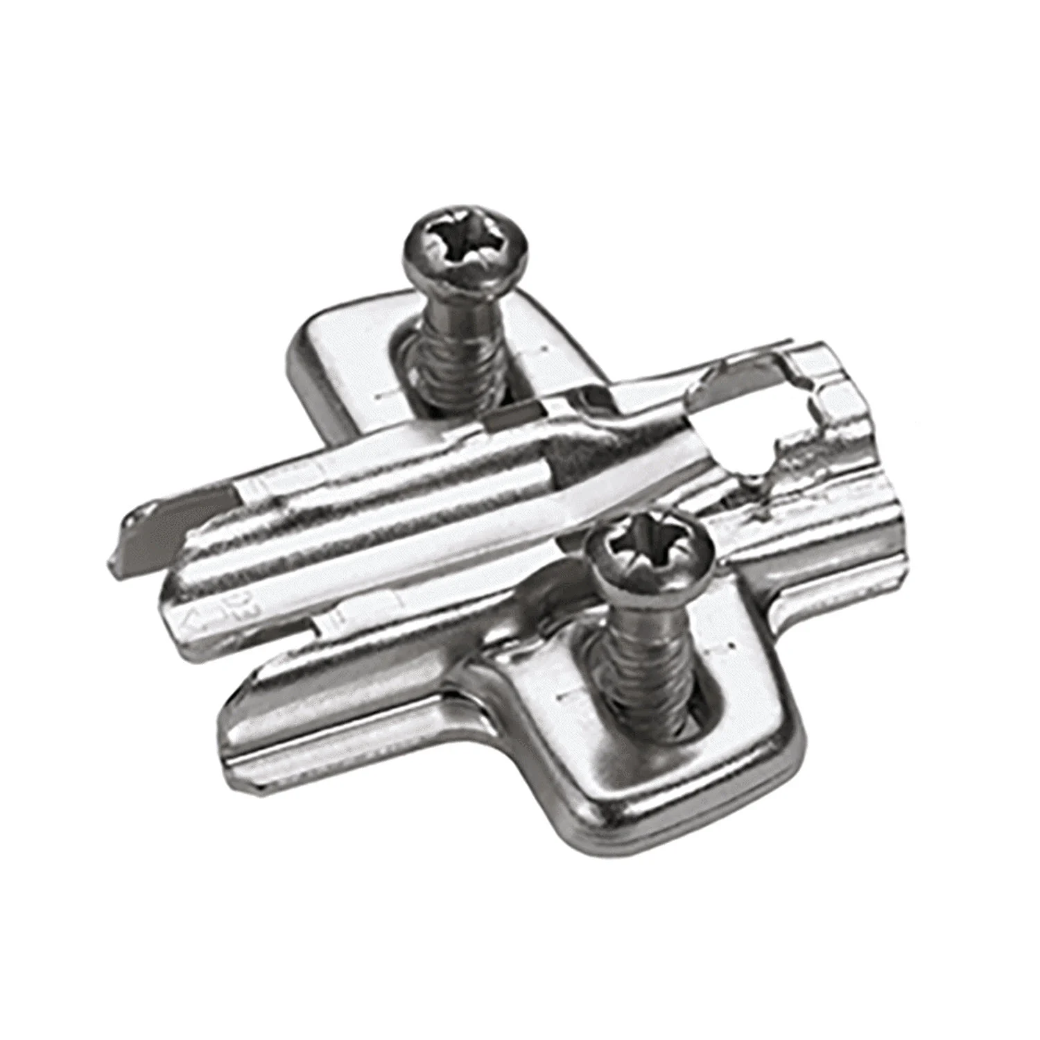 Suplemento de avión con Ajuste de altura agujeros longitudinales, Niquelado, Hilera de taladros 37 x 32 mm, con tornillos euro (para taladro ø 5 x 12 mm), calce 0.0 mm