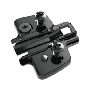 Suplemento de avión con Ajuste de altura directo, obsidian black, Hilera de taladros 37 x 32 mm, con tornillos euro (para taladro ø 5 x 12 mm), calce 0.0 mm