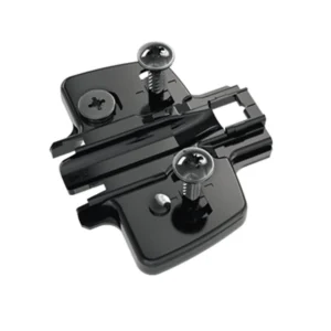 Suplemento de avión con Ajuste de altura directo, obsidian black, Hilera de taladros 37 x 32 mm, Hettich Direkt con resalte piloto y tornillos especiales (para taladro ø 5 x 7,5 mm), calce 0.0 mm