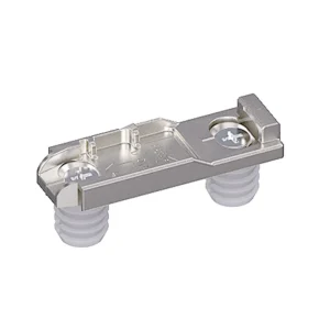 Suplemento recto con Ajuste de altura agujeros longitudinales, Niquelado, Hilera de taladros 20 x 32 mm, montaje directo (para taladro ø 10 x 12 mm), calce 3.0 mm