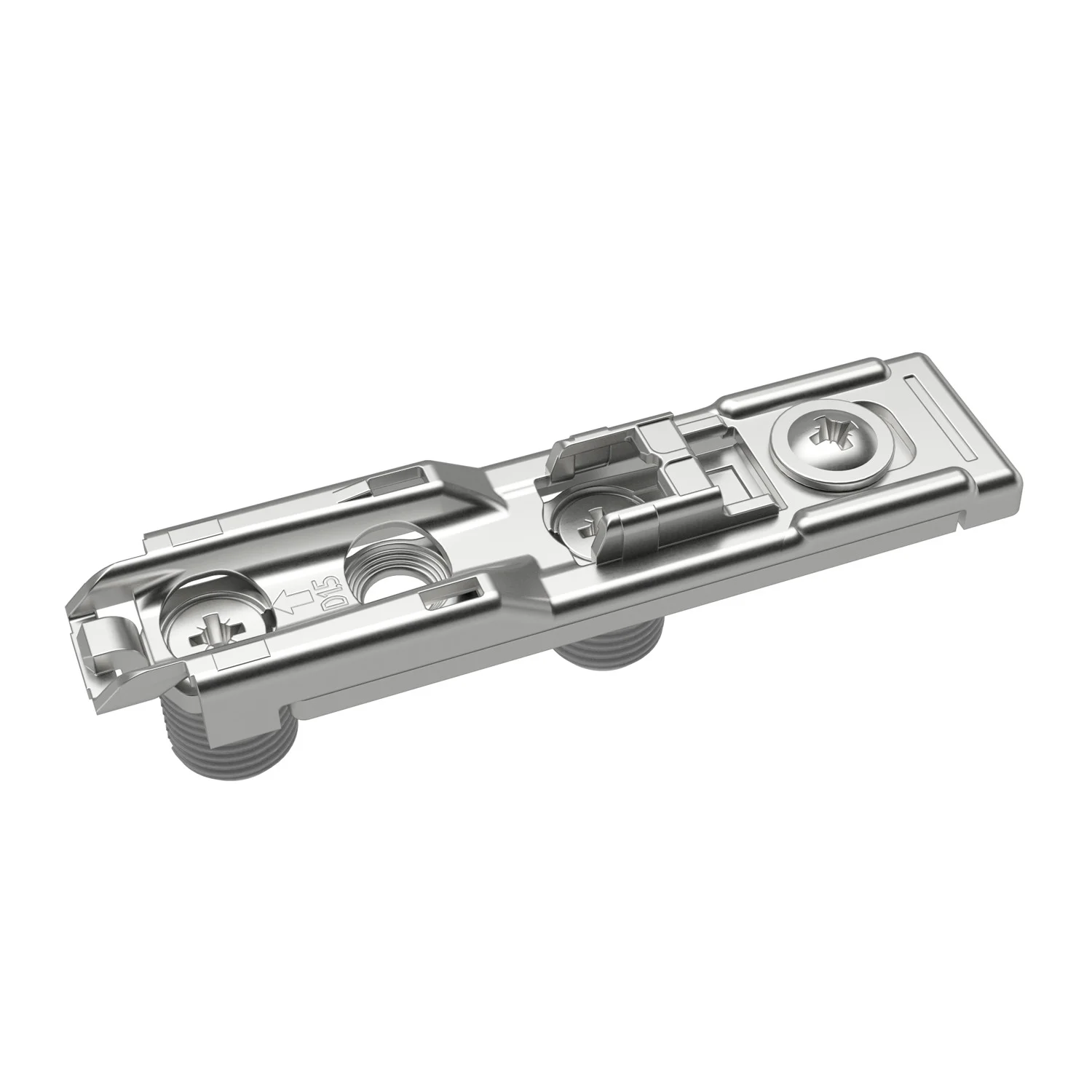 Suplemento recto con Ajuste de altura directo, Niquelado, Hilera de taladros 20 x 32 mm, montaje directo (para taladro ø 10 x 12 mm), calce 3.0 mm