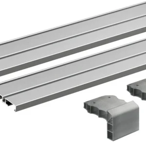 SlideLine M Set de perfil: perfil de rodadura de 2 pistas para montaje de tirafondos o encolado, 2500 mm