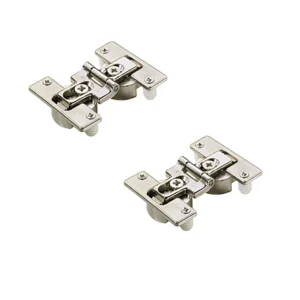 Set de bisagra central con medida de fuga y eje de rotación ajustables, para atornillar