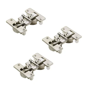 Set de bisagra central con medida de fuga y eje de rotación ajustables, para atornillar