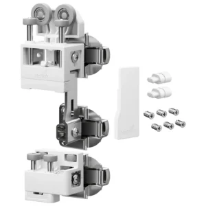 WingLine L, Set de herrajes pesado con guía inferior, 25 kg, Blanco, a la derecha, sin cierre automático