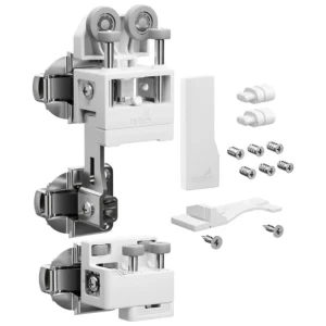 WingLine L, Set de herrajes pesado con guía inferior, 25 kg, Blanco, a la izquierda, con cierre automático
