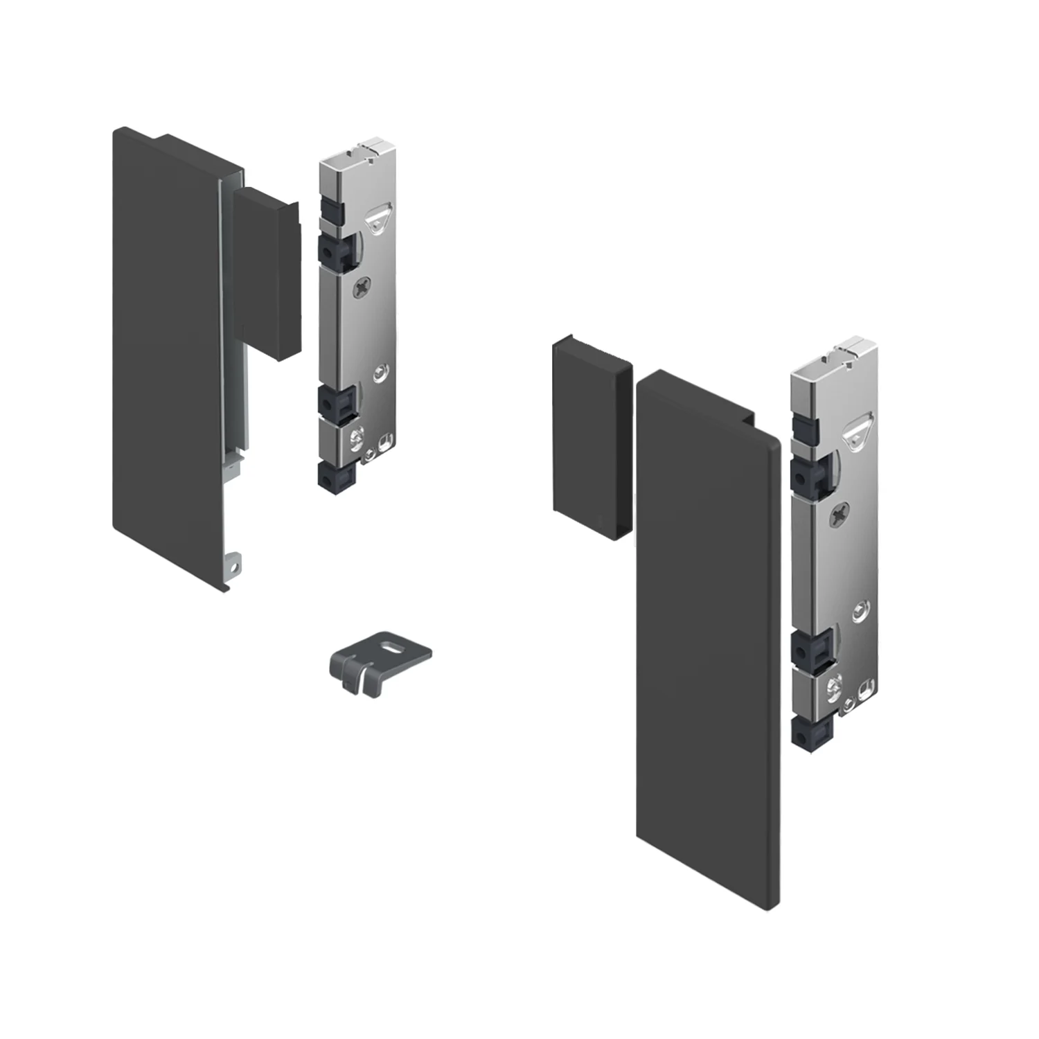 AvanTech YOU Conector para frente interior de diseño, uso con costado de inserción, Altura de sistema 187, antracita