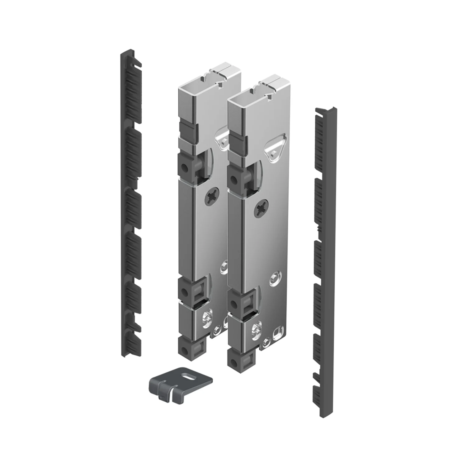 AvanTech YOU Set de conectores para frente interior para cortar a medida, uso con costado de inserción, altura de sistema 187, antracita