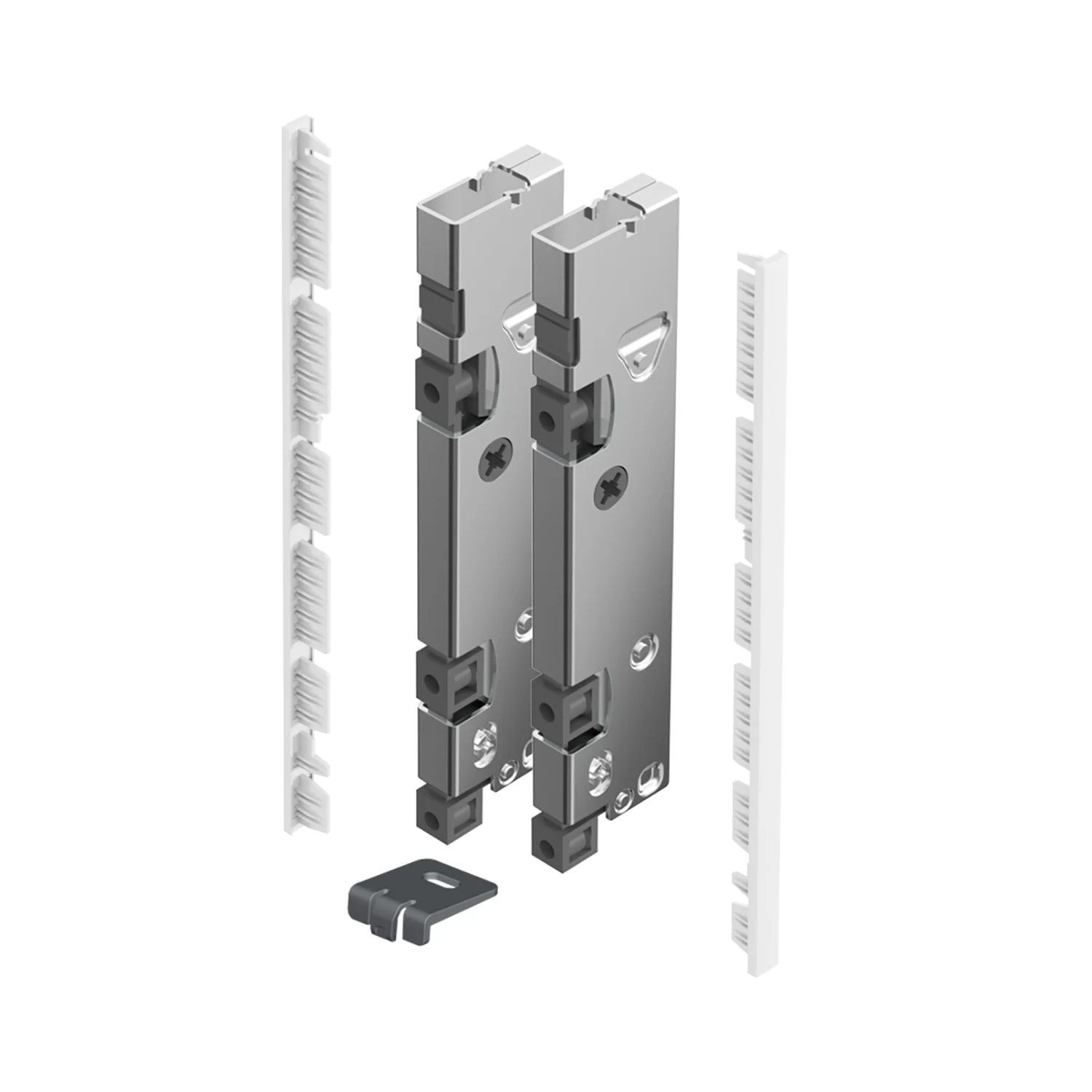 AvanTech YOU Set de conectores para frente interior para cortar a medida, uso con costado de inserción, altura de sistema 187, Blanco