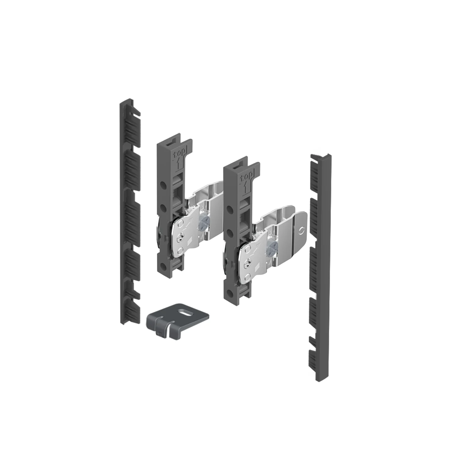 AvanTech YOU Set de conectores para frente interior para cortar a medida, uso con costado, altura de sistema 139, antracita
