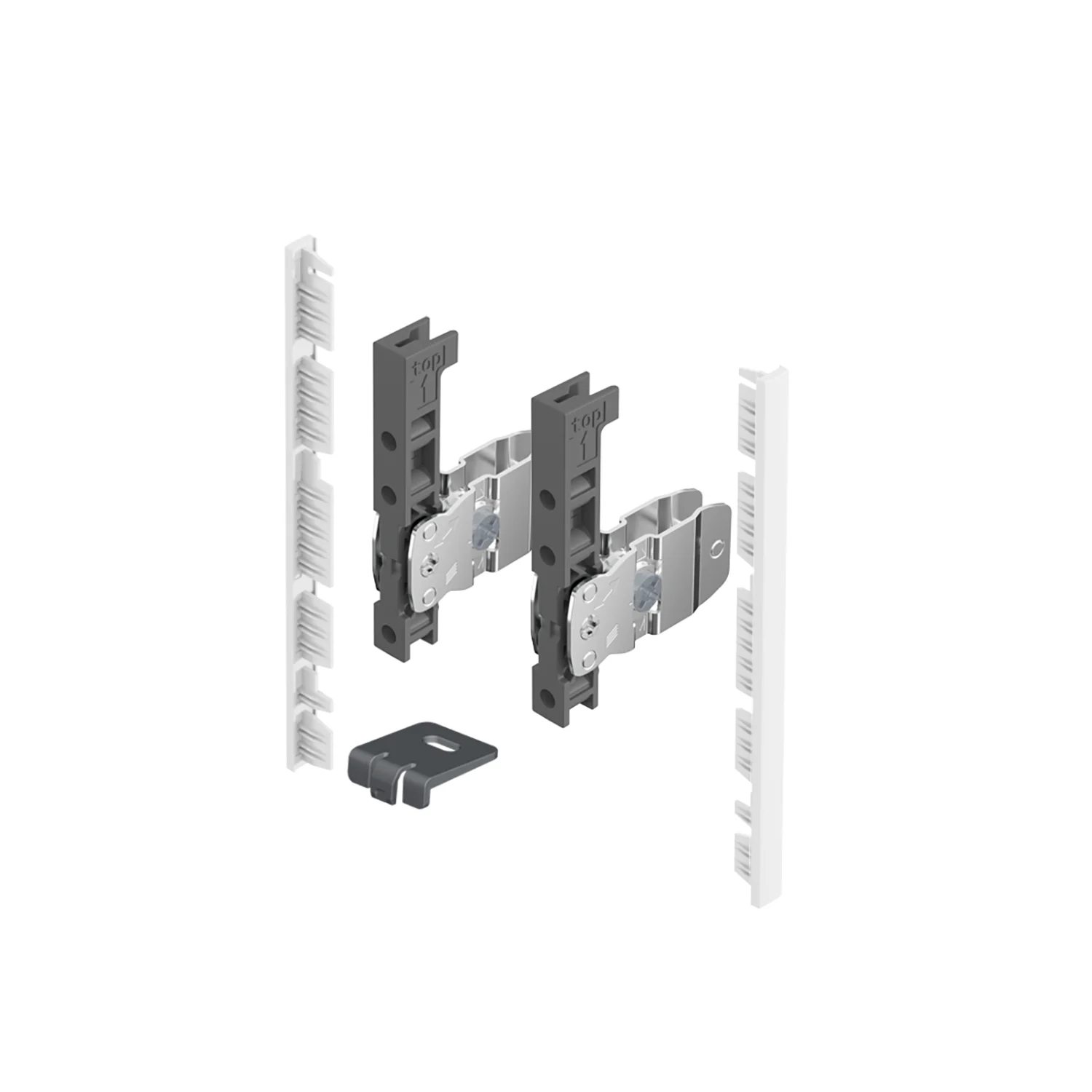 AvanTech YOU Set de conectores para frente interior para cortar a medida, uso con costado, altura de sistema 139, Blanco