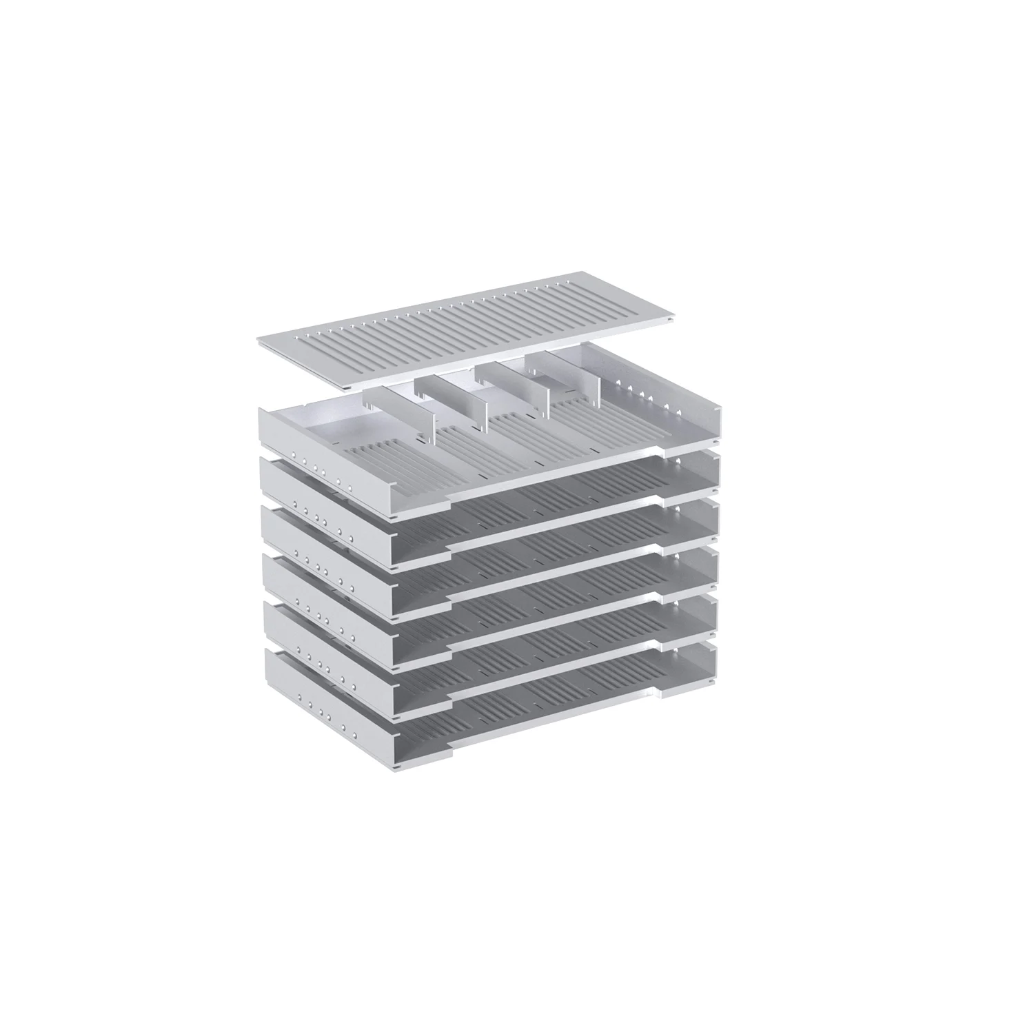 Archivador de formularios, Número de compartim.: 6, 392 mm, aspecto aluminio
