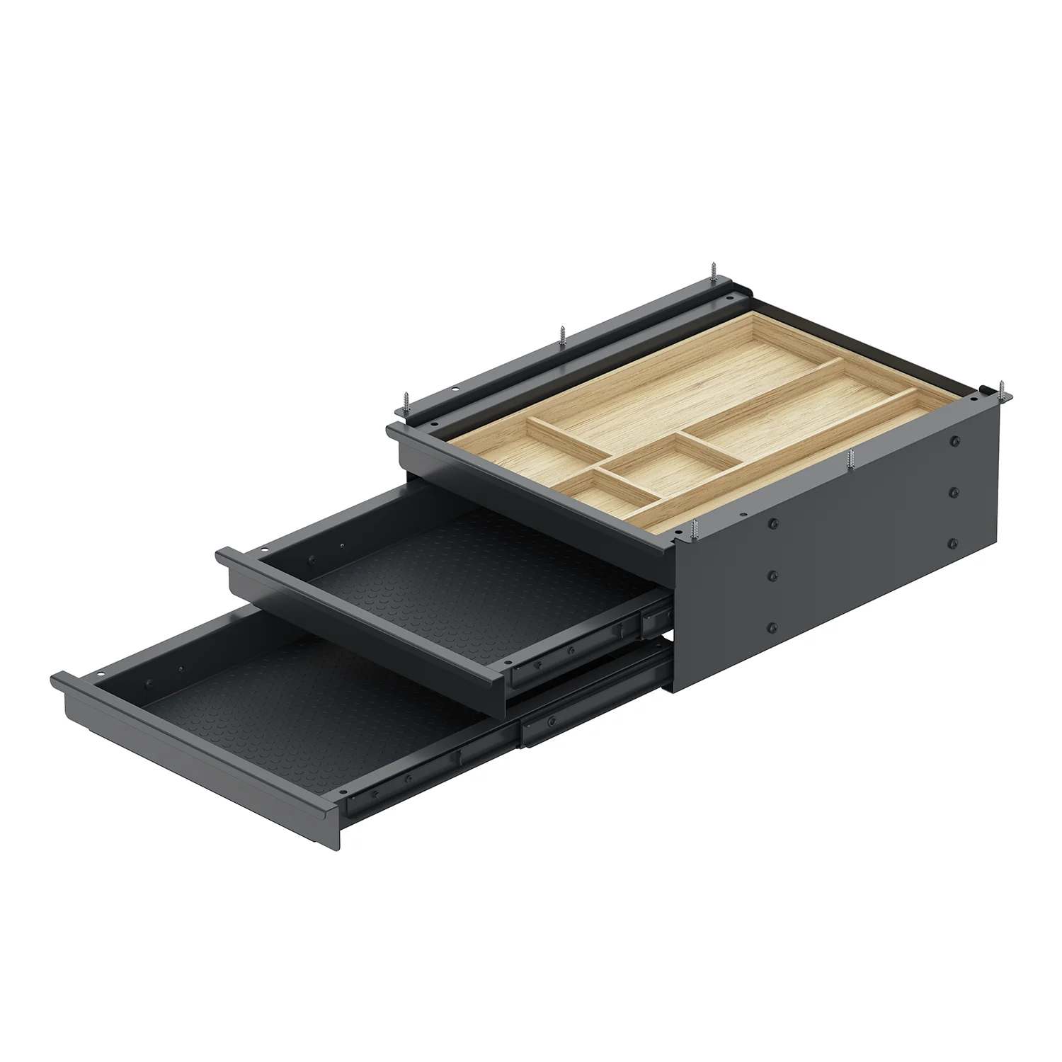 Caja de cajón Tri Grip, Negro
