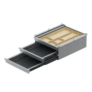 Caja de cajón Tri Grip, plata