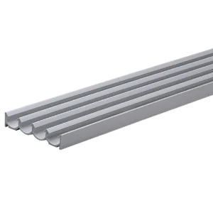 Soporte para DVD para pegar, fijación horizontal, longitud 1050 mm, aspecto aluminio
