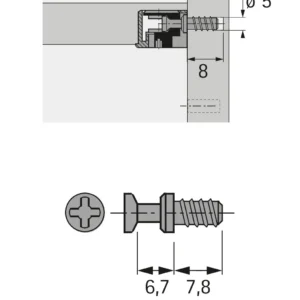 Tornillo para roscar DU 322, 6.7 mm, Cincado