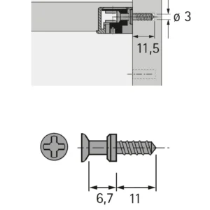 Tornillo para roscar DU 328, 6.7 mm, Cincado